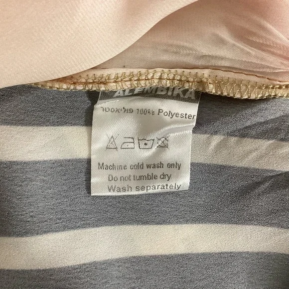 ALEMBIKA Butterfly Tunic Top Mixed Media Crush Satin Lg - Picture 7 of 8